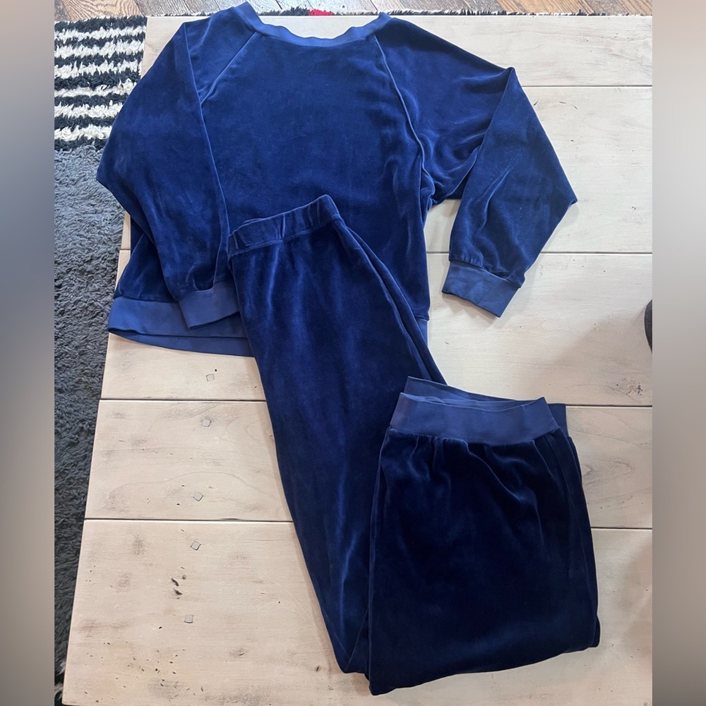 Suzie Kondi Blue Velour Saba Top and Harem Pant